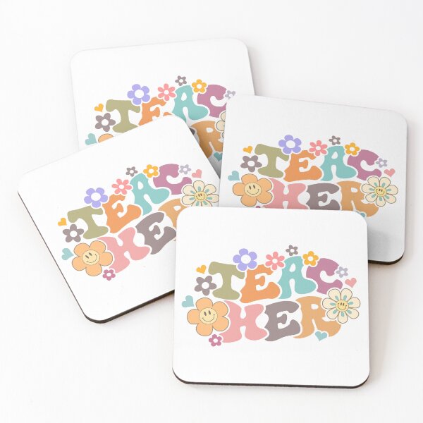 Item preview, Retro Floral Teacher / Happy Flowers, Groovy Teaching designed and sold by kubilayilhan.