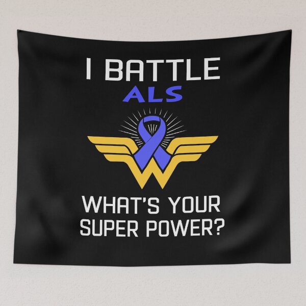 Item preview, I Battle ALS What's Your Super Power Support ALS Warrior Gifts  designed and sold by Sabfit.