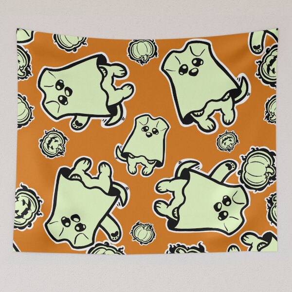 Item preview, Little Ghost Dog Has a Jack O' Lantern designed and sold by RJKpoyp.