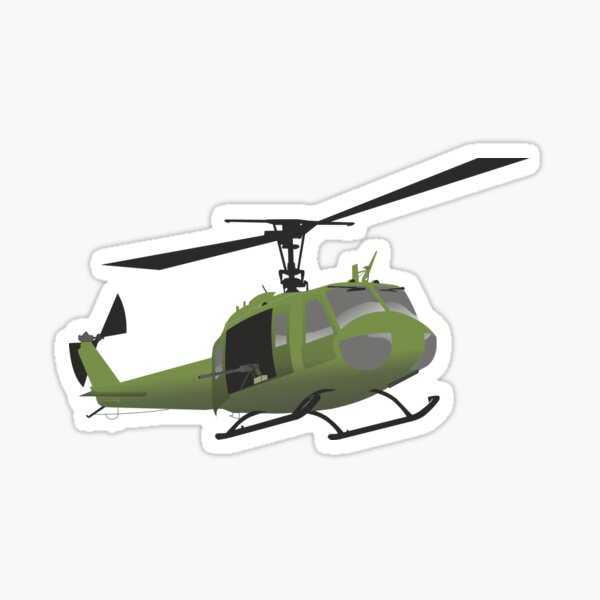 UH 1H Huey Profile Helicopter Decal UH1H Bell Pilot Chopper Sticker 