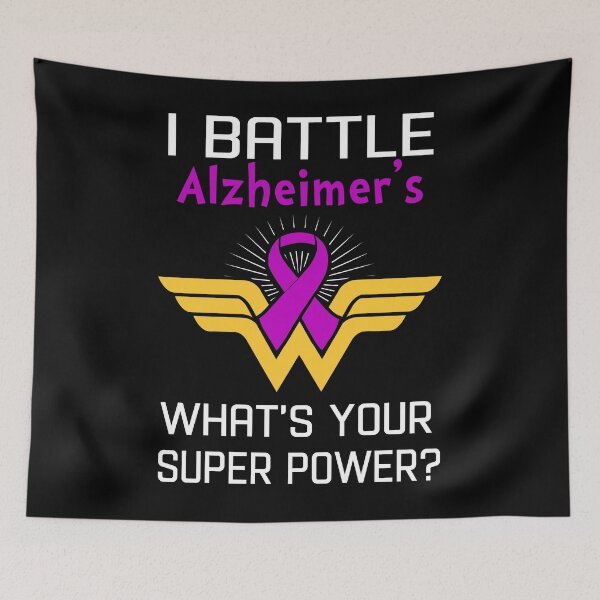 Item preview, I Battle Alzheimer's What's Your Super Power Support Alzheimer's Warrior Gifts  designed and sold by Sabfit.