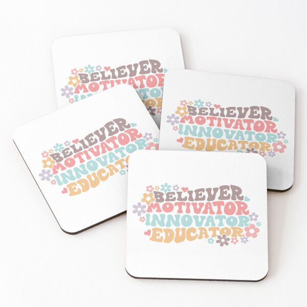 Item preview, Believer Motivator Educator, Retro Teacher / Floral Teaching designed and sold by kubilayilhan.