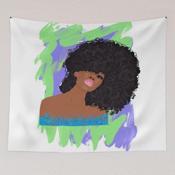 Item preview, Curly Hair Black Girl Curls and Kinks for Days designed and sold by blackartmatters.