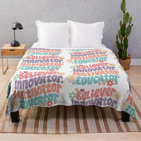 Item preview, Believer Motivator Educator, Retro Teacher / Floral Teaching designed and sold by kubilayilhan.