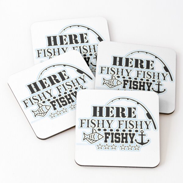 Item preview, Here fishy fishy fishy funny retro fishing rod fisherman gift for papa birthday designed and sold by MaRa ★★★★★.