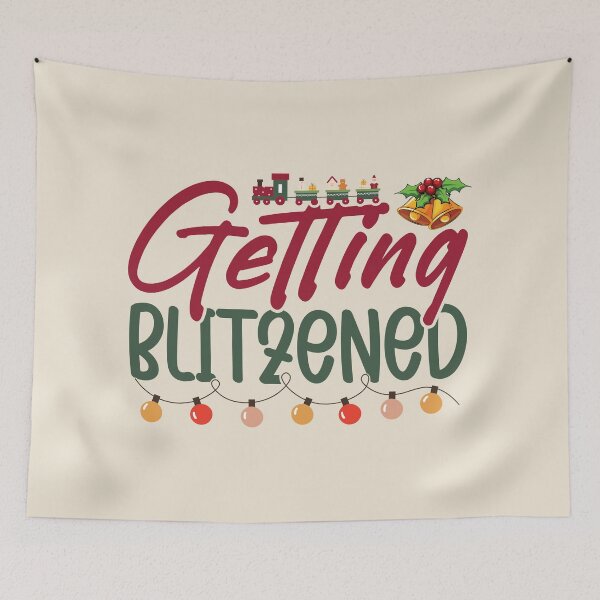 Item preview, Getting Blitzened - Fun drinking holiday pun designed and sold by DebbisPalette.