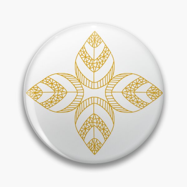 Item preview, Golden geometric flower on white designed and sold by Encie-Designs.