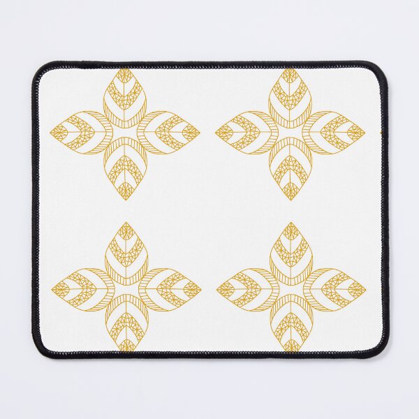 Item preview, Golden geometric flower on white designed and sold by Encie-Designs.