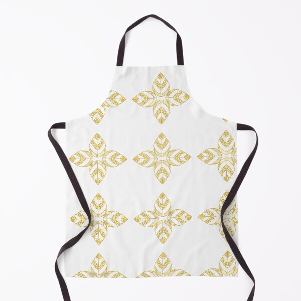 Item preview, Golden geometric flower on white designed and sold by Encie-Designs.