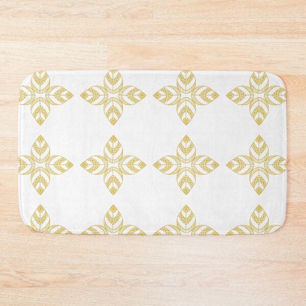 Item preview, Golden geometric flower on white designed and sold by Encie-Designs.