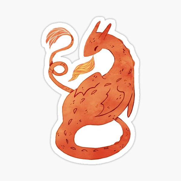 Orange Dragon Sticker
