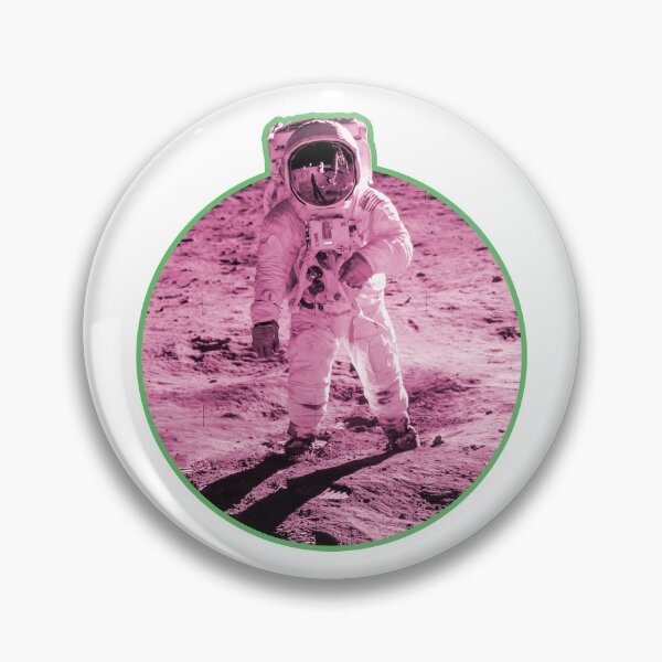 Item preview, Buzz Aldrin Nasa Moon Photo - Apollo Moon Landing Hot Pink Edition designed and sold by AlanPhotoArt.