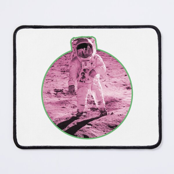 Item preview, Buzz Aldrin Nasa Moon Photo - Apollo Moon Landing Hot Pink Edition designed and sold by AlanPhotoArt.