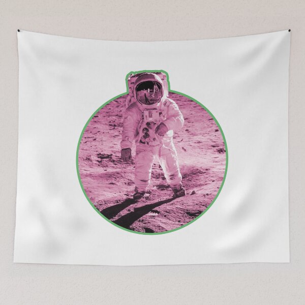 Item preview, Buzz Aldrin Nasa Moon Photo - Apollo Moon Landing Hot Pink Edition designed and sold by AlanPhotoArt.