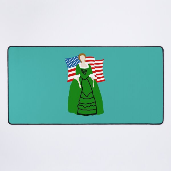 Item preview, Green Colonial Woman with American Flag designed and sold by eevee135.