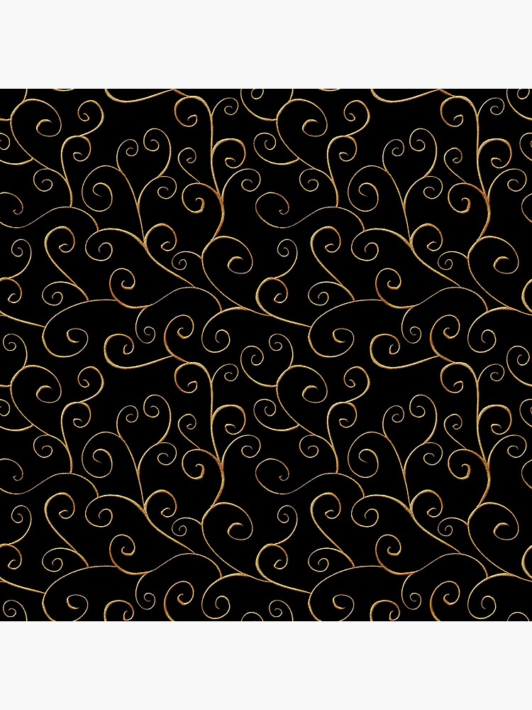 Luxury Gold Filigree Floral Vine Pattern - Baroque Patterns | Poster