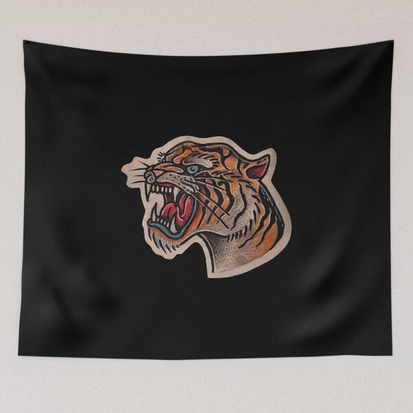 Item preview, Traditional Tiger Head Tattoo designed and sold by SamirElh77.