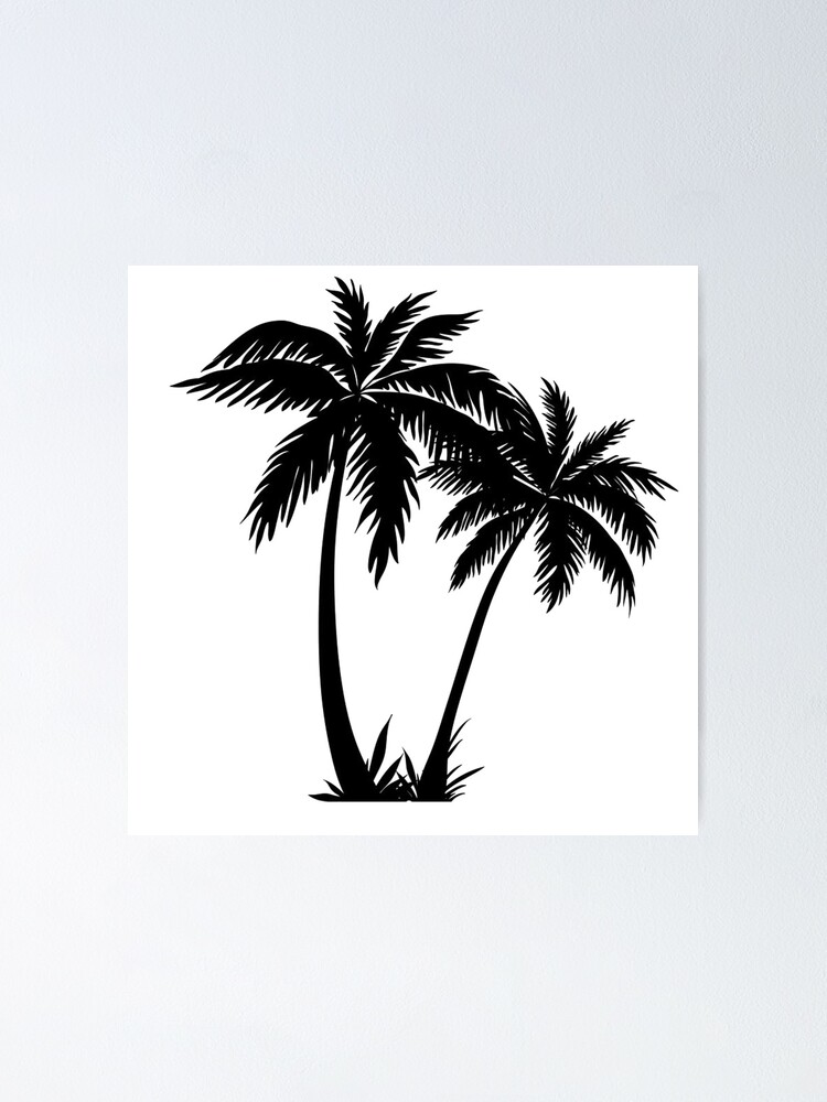 Black Palm Tree Sticker Poster for Sale by livpaigedesigns