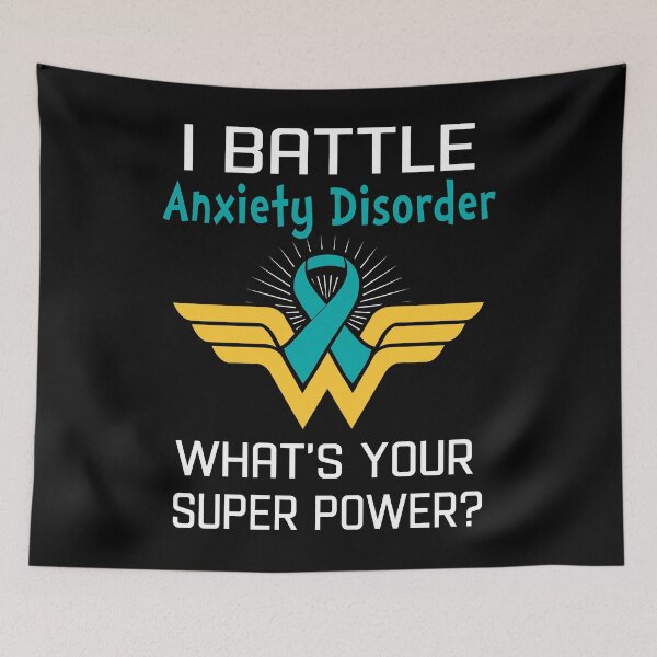 Item preview, I Battle Anxiety Disorder What's Your Super Power Support Anxiety Disorder Warrior Gifts  designed and sold by Sabfit.