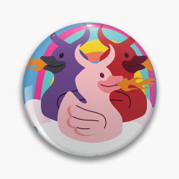 Item preview, Cute Fire breathing devil ducks on cloud rainbow designed and sold by Write-to-Rebel.