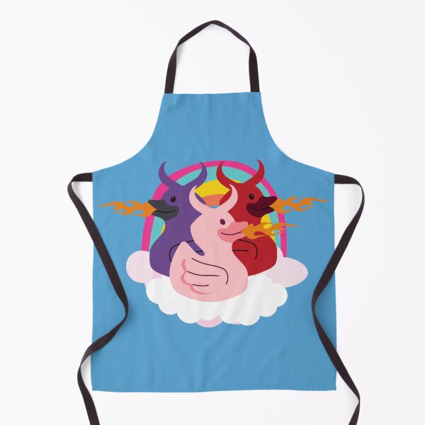 Item preview, Cute Fire breathing devil ducks on cloud rainbow designed and sold by Write-to-Rebel.