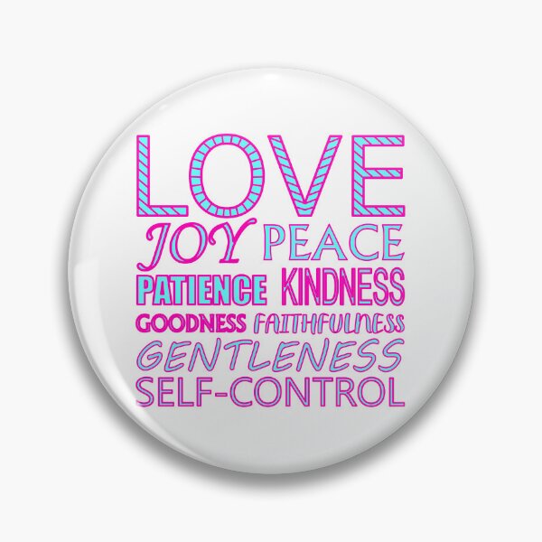 Item preview, Fruit of the Spirit Hot Pink and Baby Blue Text on White Background designed and sold by aheartforgod.