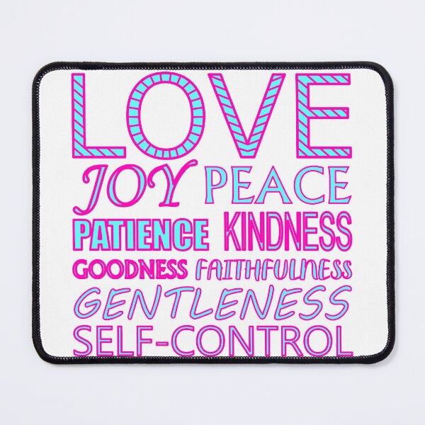 Item preview, Fruit of the Spirit Hot Pink and Baby Blue Text on White Background designed and sold by aheartforgod.