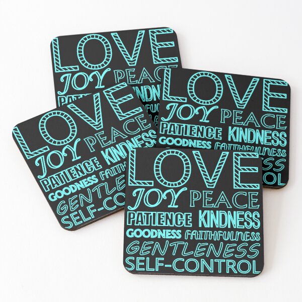 Item preview, Fruit of the Spirit Baby Blue Text on Black Background designed and sold by aheartforgod.