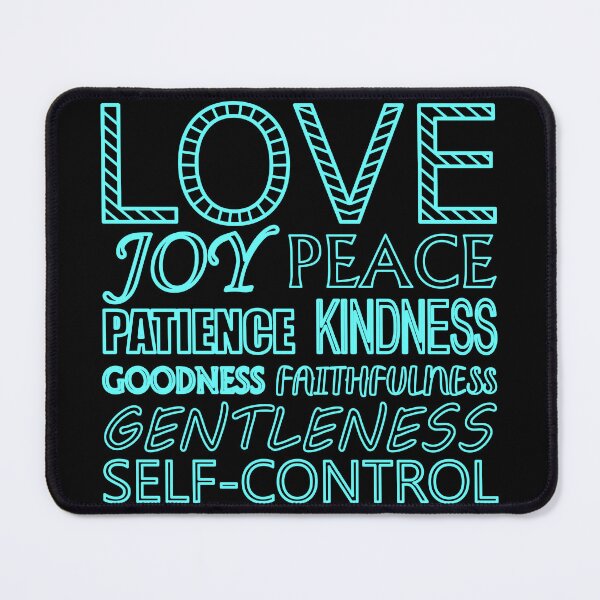 Item preview, Fruit of the Spirit Baby Blue Text on Black Background designed and sold by aheartforgod.