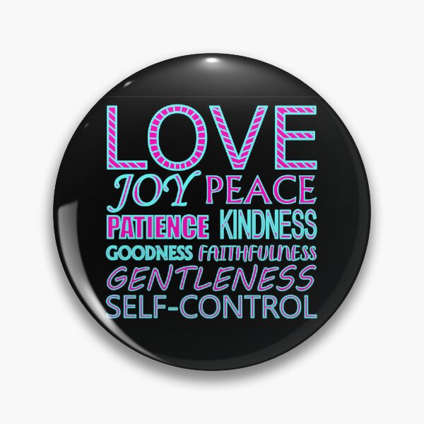 Item preview, Fruit of the Spirit Baby Blue and Hot Pink Text on Black Background designed and sold by aheartforgod.