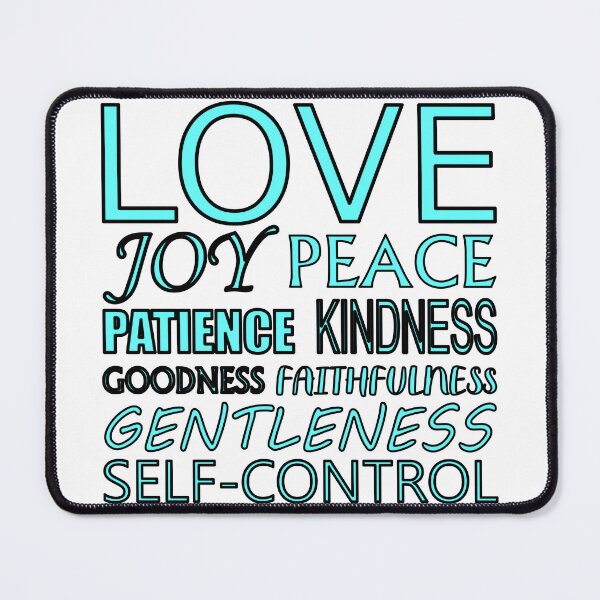 Item preview, Fruit of the Spirit Black and Baby Blue Text on White Background designed and sold by aheartforgod.