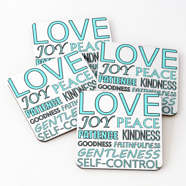 Item preview, Fruit of the Spirit Black and Baby Blue Text on White Background designed and sold by aheartforgod.