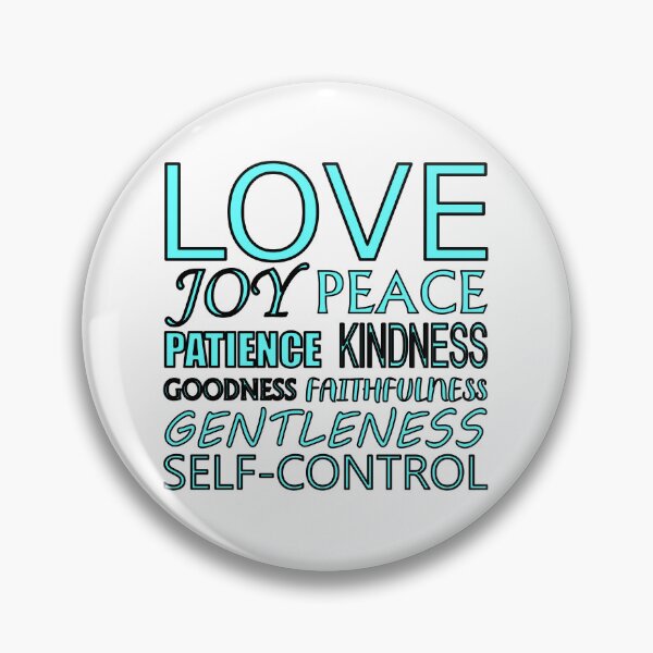 Item preview, Fruit of the Spirit Black and Baby Blue Text on White Background designed and sold by aheartforgod.