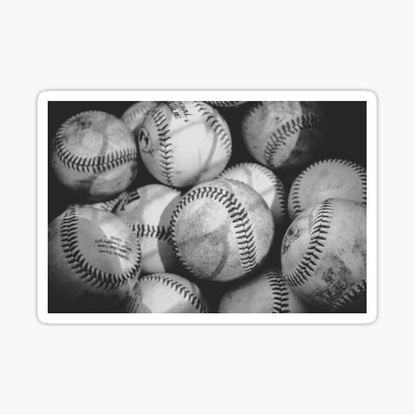 Baseballs in Black and White Sticker