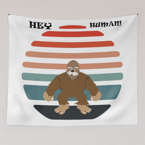 Item preview, Big foot hey human shirts for men, big foot hey human hats, big foot hey human stickers, big foot hey human o'clock, big foot hey human masks, big foot hey human phone cases  designed and sold by Poussyarts.