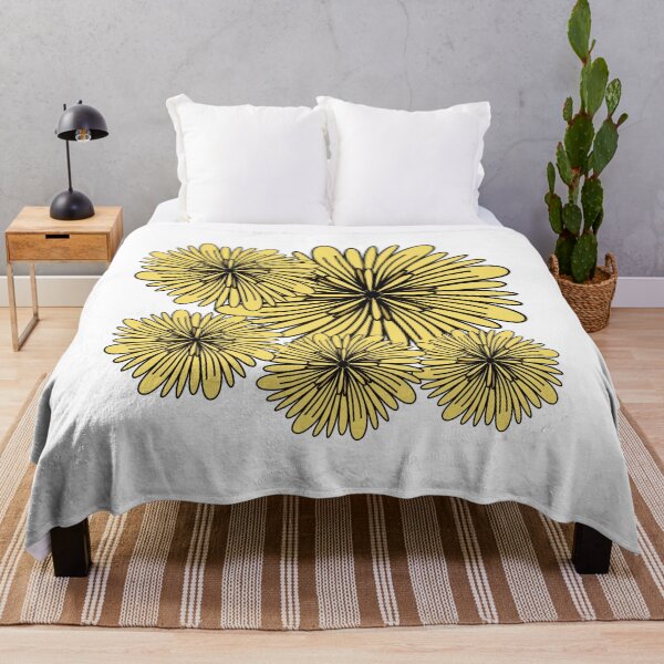 Item preview, Retro yellow Chrysanthemum flowers  designed and sold by Artistestella.