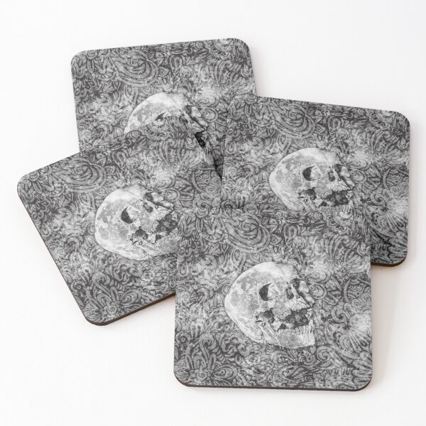 Item preview, Decrepit Damask Skull Black - Goth designed and sold by OddVintage.