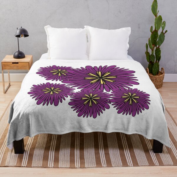 Item preview, Retro purple and yellow Chrysanthemum flowers  designed and sold by Artistestella.