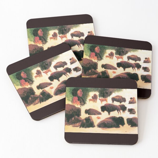 Item preview, 'Study of Buffaloes' by Bierstadt (Reprint) designed and sold by Classic Visions Gallery.