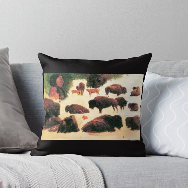 Item preview, 'Study of Buffaloes' by Bierstadt (Reprint) designed and sold by Classic Visions Gallery.