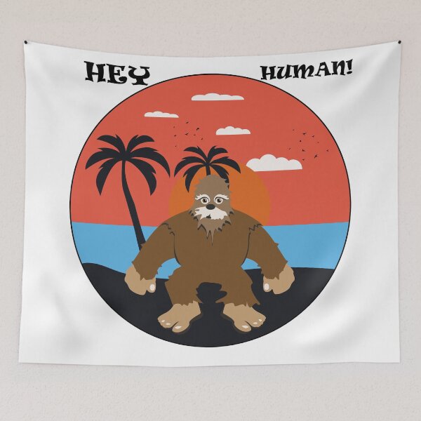 Item preview, Big foot hey human shirts for men, big foot hey human hats, big foot hey human stickers, big foot hey human o'clock, big foot hey human masks, big foot hey human phone cases  designed and sold by Poussyarts.