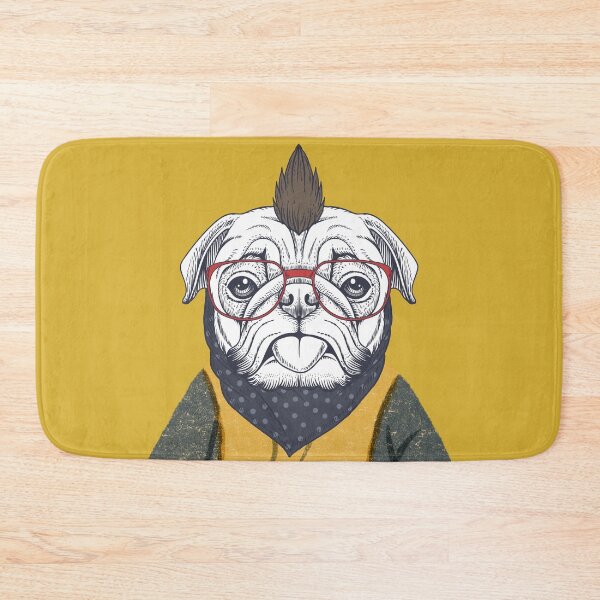 Item preview, Cozy Pug with a mohawk chillin in his hoodie designed and sold by tmdaliggr.