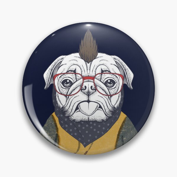 Item preview, Cozy Pug with a mohawk chillin in his hoodie designed and sold by tmdaliggr.