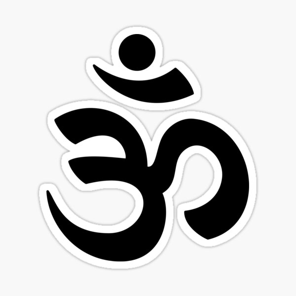 Om in Black Sticker
