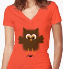 Owl-rachnophobia Women's Fitted V-Neck T-Shirt