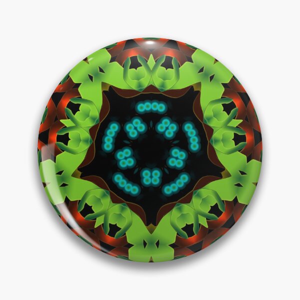 Item preview, Seamless Green Pixel Mandala bulbs designed and sold by Afro-spirit-art.