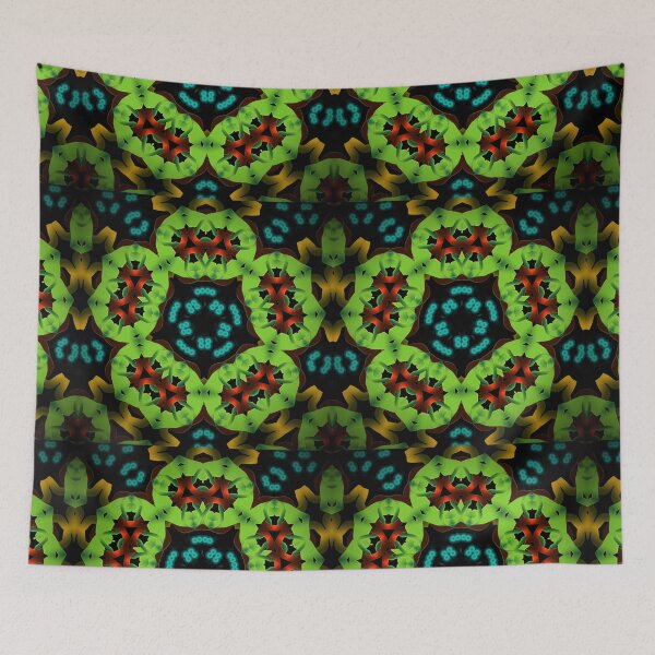 Item preview, Seamless Green Pixel Mandala bulbs designed and sold by Afro-spirit-art.