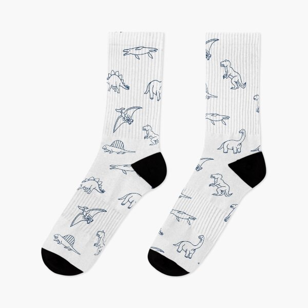 Item preview, Dinosaur line art pattern (Navy Blue) designed and sold by CherieTree.
