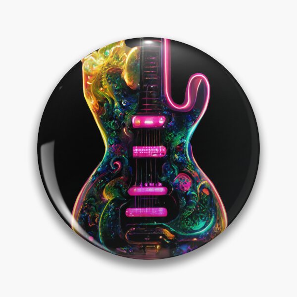 Item preview, Gfab Bfab Gen Ai FFab ABAI Surreal Trends Clothing Neon Electric guitar designed and sold by Surrealtrends.