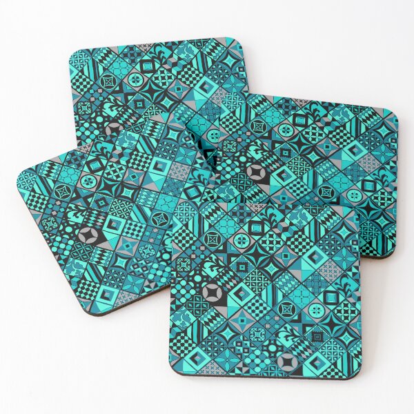 Item preview, Tropical Colored Tile Patterns designed and sold by sunnthreads.